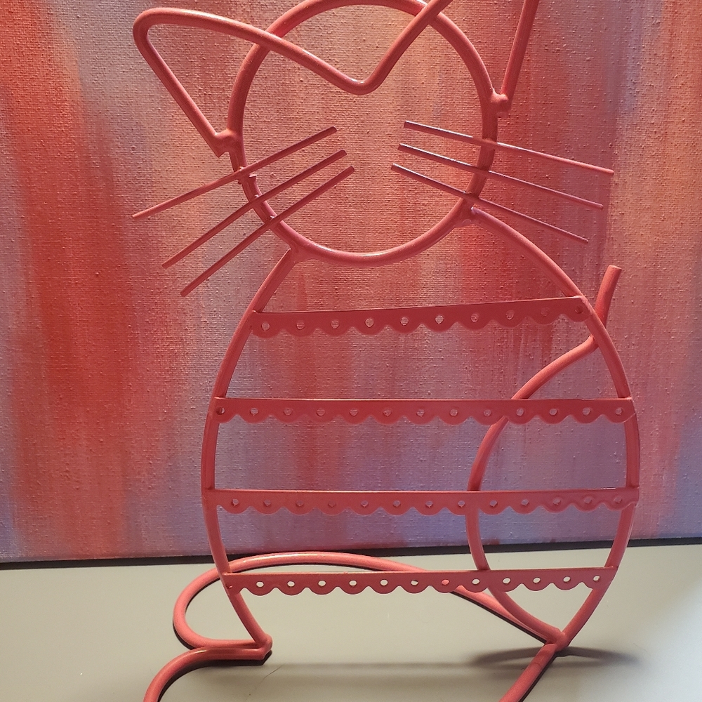 Pink Cat Earring Display/Stand